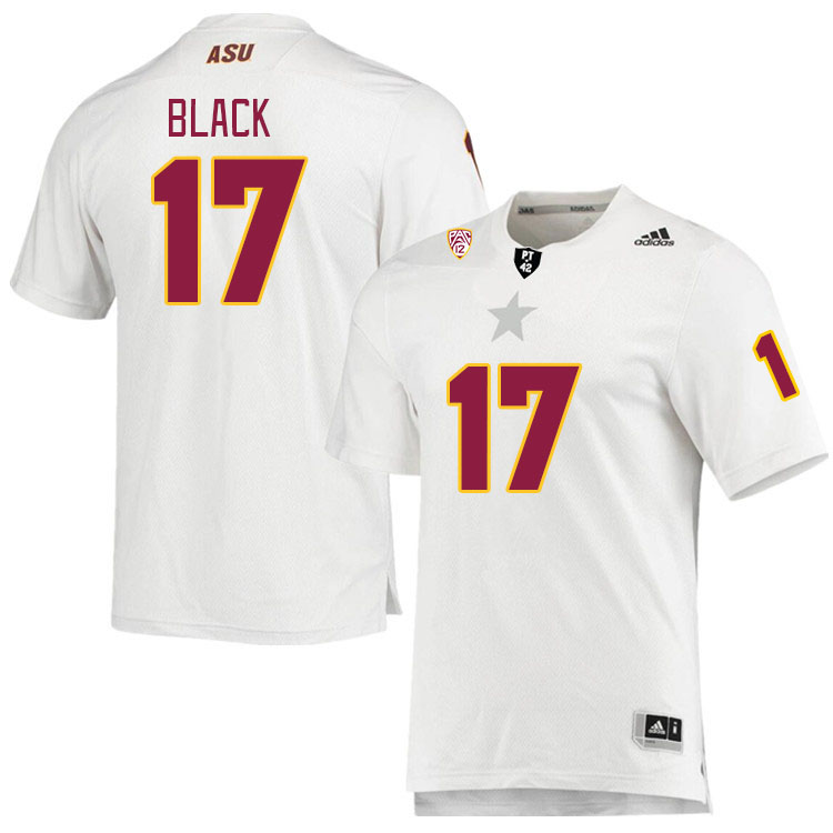 Men #17 Kaleb Black Arizona State Sun Devils College Football Jerseys Stitched Sale-White - Click Image to Close